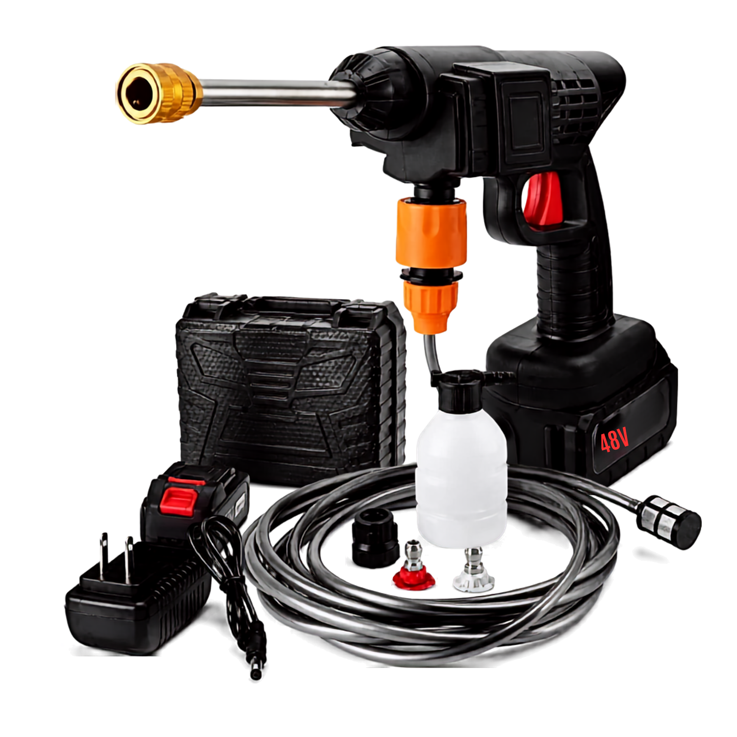 Pistolet de lavage de voiture. مسدس غسيل وضخ المياه عالي الضغط بالبطارية